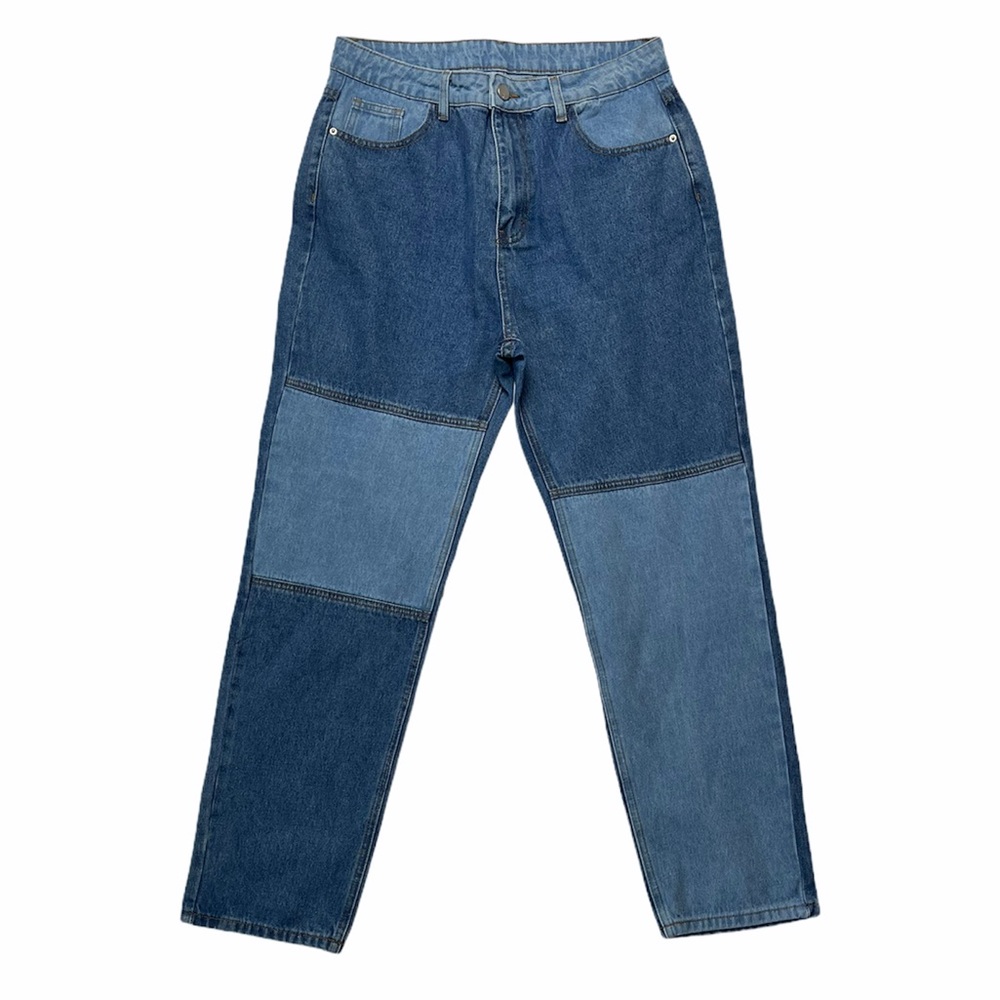 SHEIN | High Waist Panel Block Denim Jeans L - Picture 2 of 8